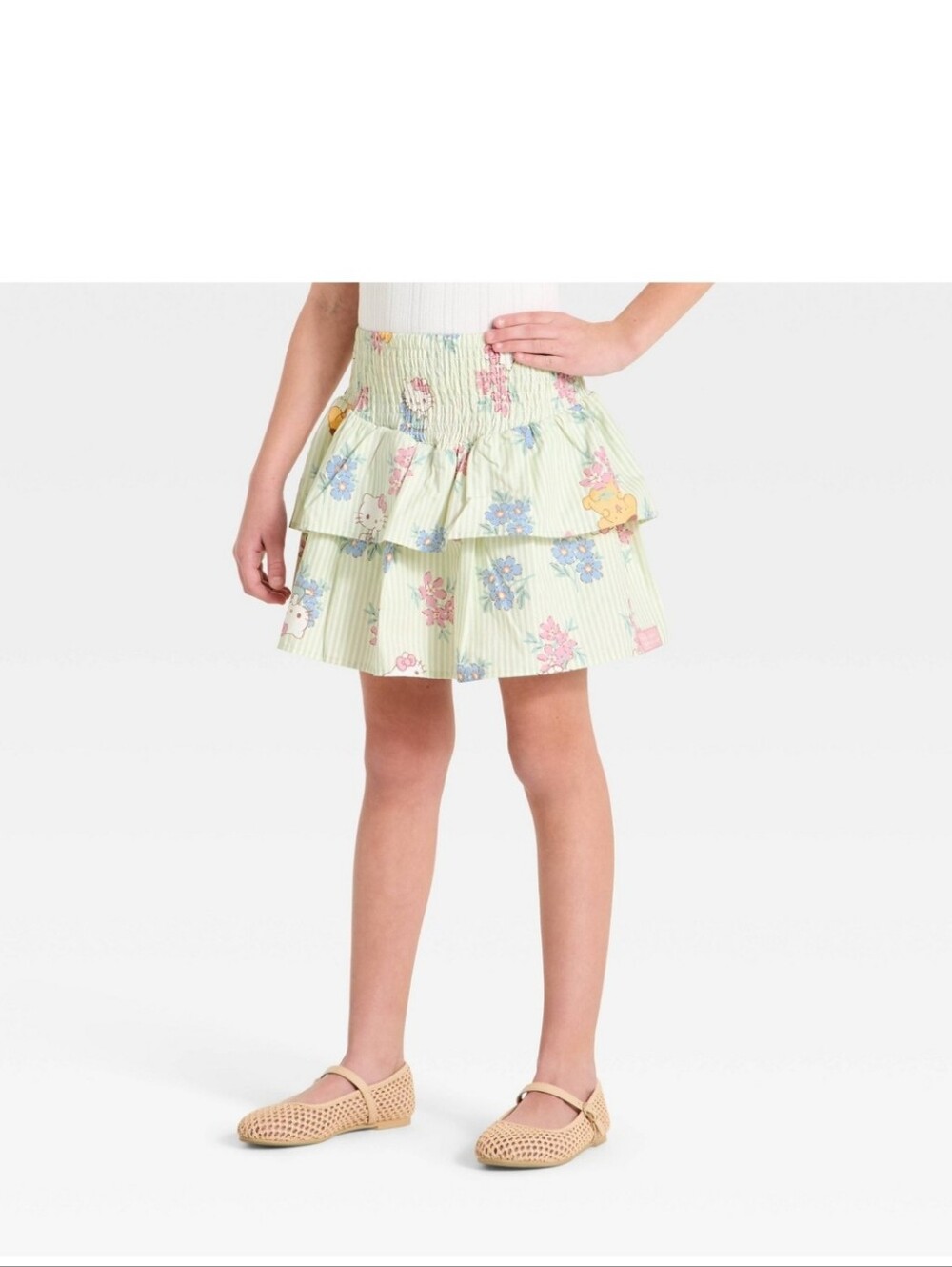 Hello Kitty Girls Tiered Floral Skort